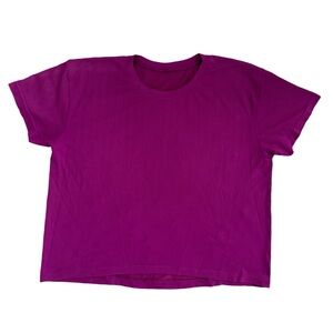Lululemon athletics magenta laser cut short sleeve tee